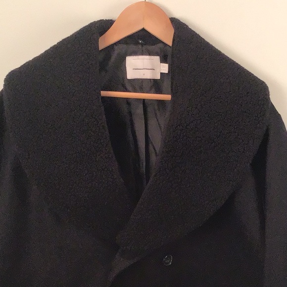 Top man premium oversized double breasted overcoat. Black color. Size M - Picture 4 of 7